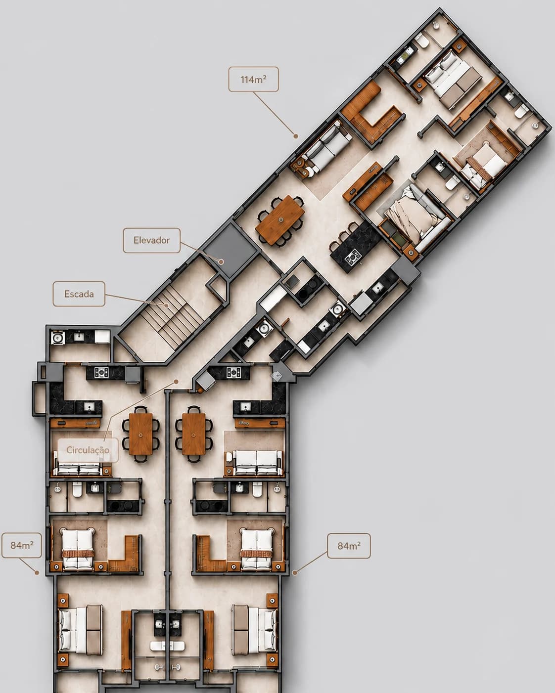 Planta geral do pavimento do Residencial Independência